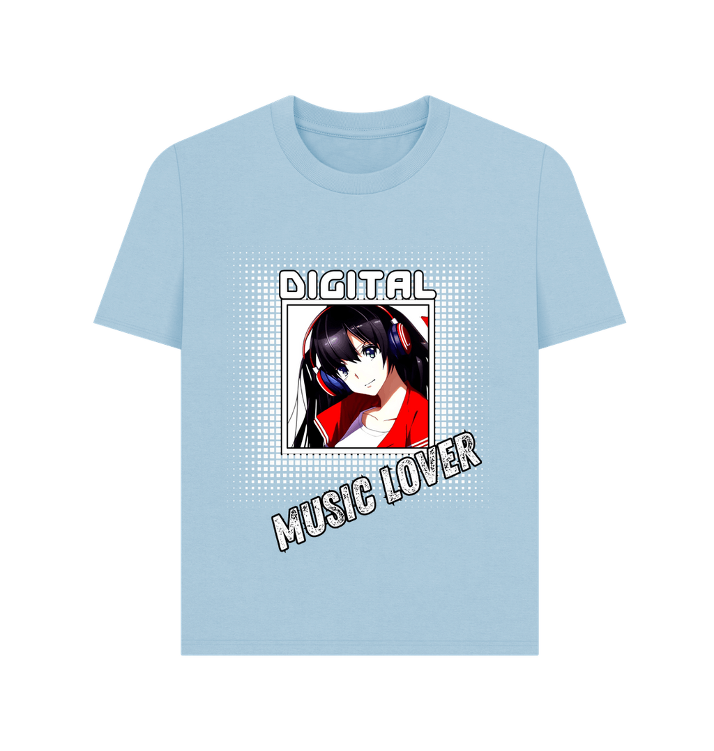 Milky Blue Printed T-shirt Front