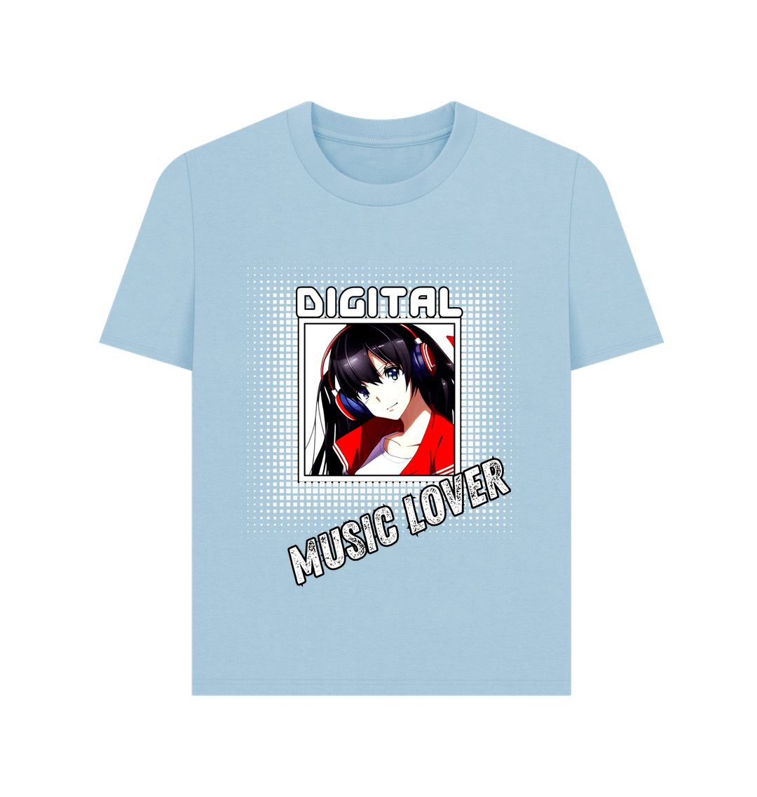Milky Blue Printed T-shirt Front