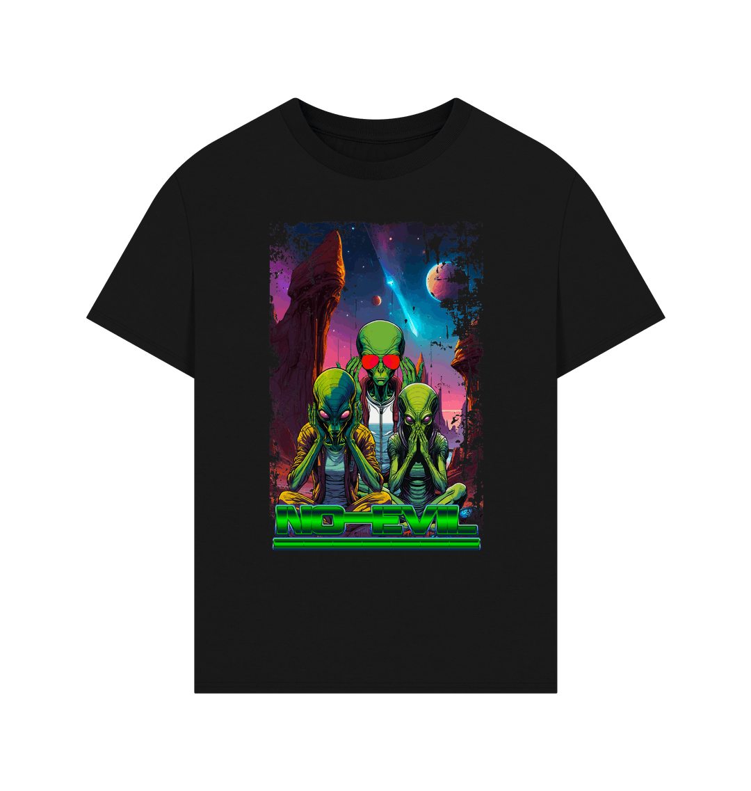 Black Printed T-shirt Front
