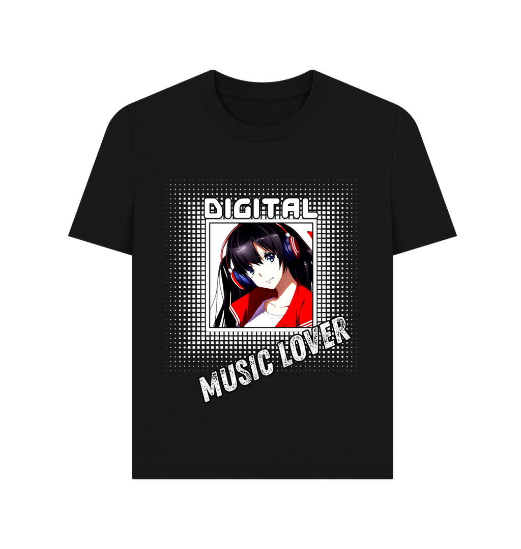 Black Printed T-shirt Front