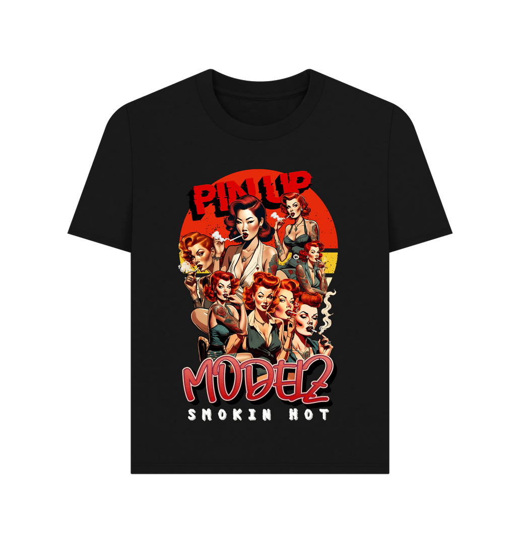 Black Printed T-shirt Front