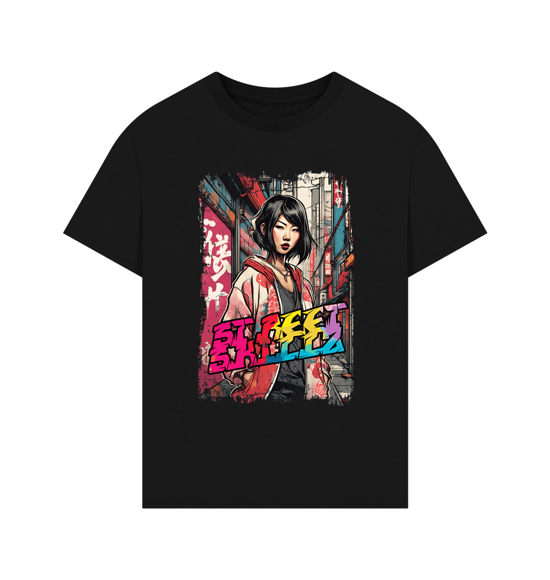 Black Printed T-shirt Front