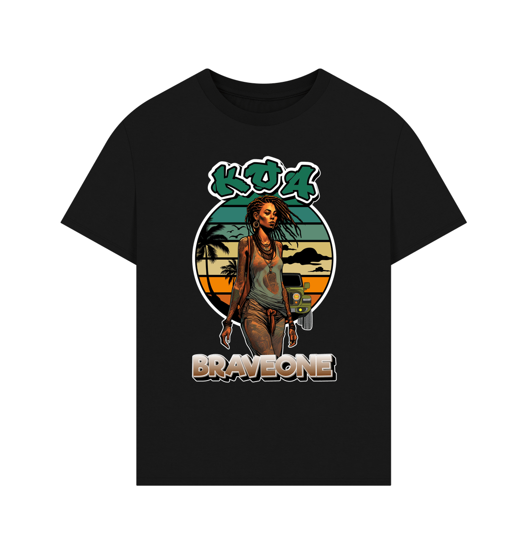 Black Printed T-shirt Front