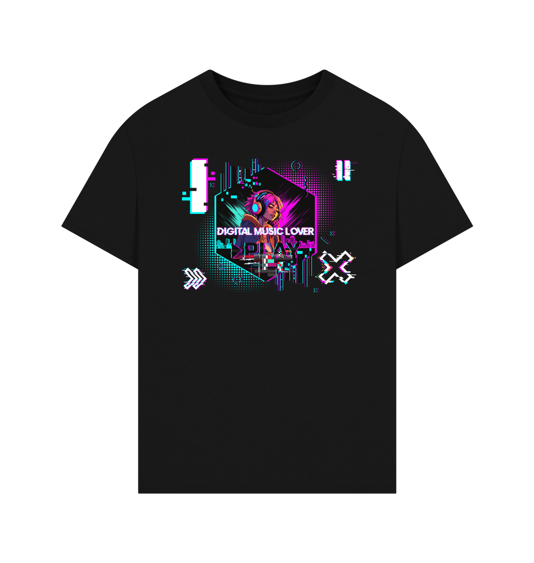 Black Printed T-shirt Front