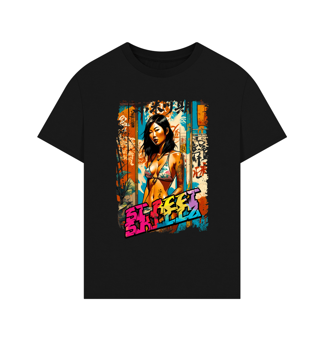 Black Printed T-shirt Front