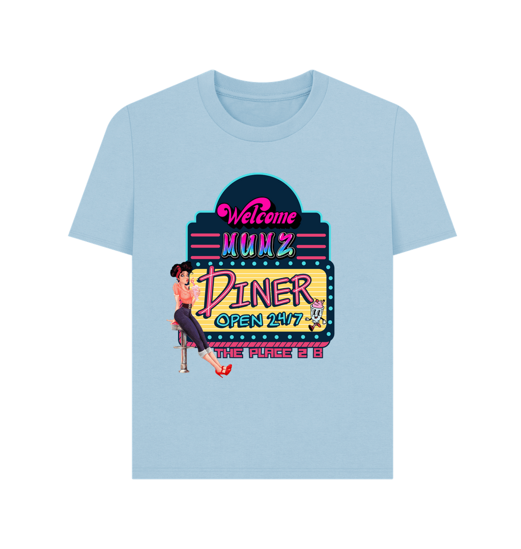 Milky Blue Printed T-shirt Front