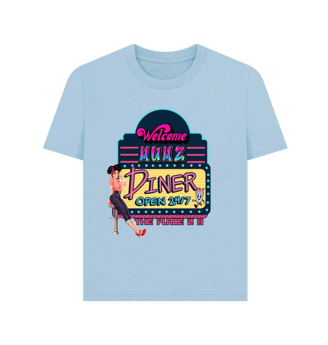 Milky Blue Printed T-shirt Front