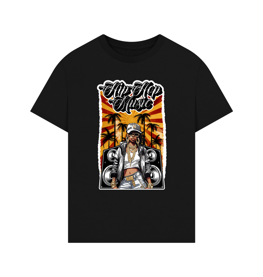 Black Printed T-shirt Front